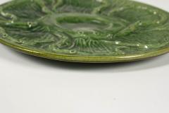  Atelier Cerenne of Vallauris Six French Green Majolica Oyster Plates in Octopus Pattern - 3889718