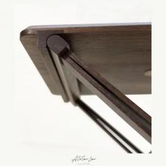 Atelier Luer Atelier Luer Campaign Style Tray Side Table with X Frame Base and Leather Straps - 3509638