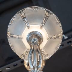  Atelier Petitot Ezan Glass Art Deco Frosted Glass Chandelier w Silvered Bronze Fittings by Ezan Petitot - 1462244