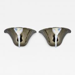  Atelier Petitot Ezan Glass FRENCH ART DECO OPALESCENT GLASS BIRD NICKEL BRONZE SCONCES - 4281427