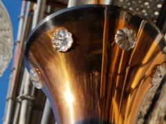  Atelier Petitot Ezan Glass French Art Deco Chandelier with the Original Opaque Moulded Icicle Glass Shades - 4182412