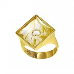  Atelier Tom Munsteiner 11 20 carat Golden Rutilated Quartz Satin Yellow Gold Ring Atelier Munsteiner - 4710658