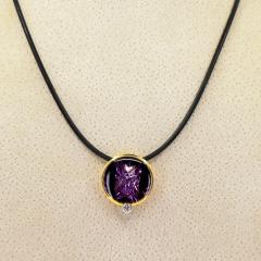  Atelier Tom Munsteiner 18 70 Carat Amethyst Diamond Gold Platinum Pendant Necklace Atelier Munsteiner - 4710376