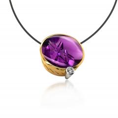  Atelier Tom Munsteiner 18 70 Carat Amethyst Diamond Gold Platinum Pendant Necklace Atelier Munsteiner - 4710424