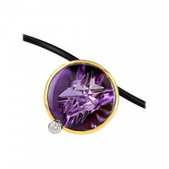  Atelier Tom Munsteiner 18 70 Carat Amethyst Diamond Gold Platinum Pendant Necklace Atelier Munsteiner - 4710659