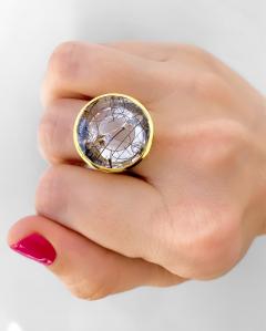  Atelier Tom Munsteiner Atelier Munsteiner Magic Face Black Tourmaline Quartz One of a Kind Gold Ring - 4710416