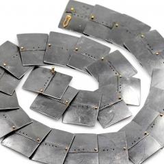  Atelier Zobel Alternating Diamond Yellow Gold Oxidized Silver Link Necklace Atelier Zobel - 4710380