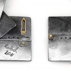  Atelier Zobel Alternating Diamond Yellow Gold Oxidized Silver Link Necklace Atelier Zobel - 4710383