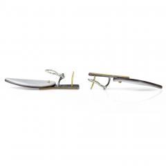  Atelier Zobel Mother of Pearl White Diamond Gold Oxidized Silver Earrings Atelier Zobel 2025 - 4711182