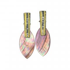  Atelier Zobel Mother of Pearl White Diamond Gold Oxidized Silver Earrings Atelier Zobel 2025 - 4719803