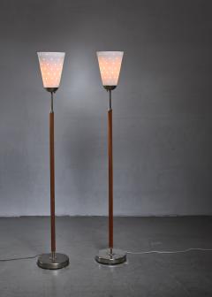  Atelje Lyktan Hans Bergstrom pair of brass and glass floor lamps Sweden - 2156393