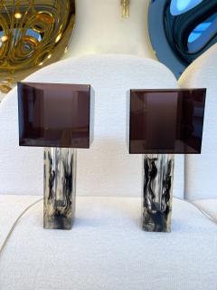  Atelje Lyktan Pair of Lucite Cube Lamps by Atelj Lyktan Sweden 1990s - 2282422