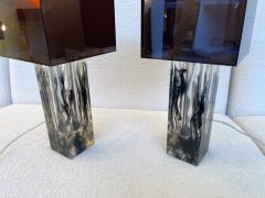  Atelje Lyktan Pair of Lucite Cube Lamps by Atelj Lyktan Sweden 1990s - 2282429