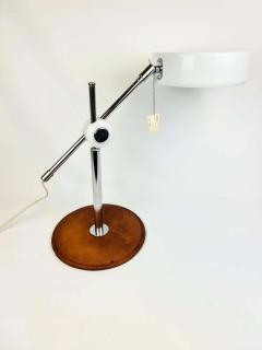  Atelje Lyktan Vintage Midcentury brown Leather Chrome Atelje Lyktan Desk Lamp Sweden - 2339995