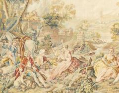  Aubusson Antique Aubusson Beauvais Pictorial French Tapestry 49 x 63 - 4241303