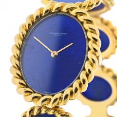  Audemars Piguet AUDEMARS PIGUET 18K YELLOW GOLD 1960S BLUE LAPIS OVAL LINK WRIST WATCH - 3008103