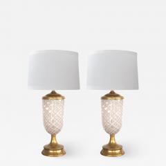  Aureliano Toso Pair of Murano Pink and White Lattacino Lamps by Dino Martens for Aureliano Toso - 1362682