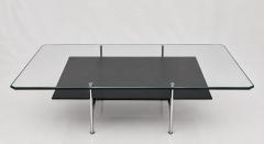  B B Italia Antonio Citterio for B B Italia Leather Aluminum Glass Coffee Table - 4734712