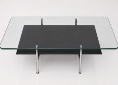  B B Italia Antonio Citterio for B B Italia Leather Aluminum Glass Coffee Table - 4734714