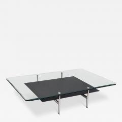  B B Italia Antonio Citterio for B B Italia Leather Aluminum Glass Coffee Table - 4734974