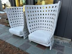  B B Italia Fabulous Pair B B Italia Canasta High Wing Back Woven Outdoor Chair - 4561200