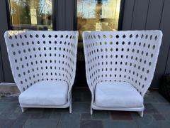  B B Italia Fabulous Pair B B Italia Canasta High Wing Back Woven Outdoor Chair - 4561201
