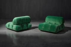  B B Italia Green Velvet Camaleonda Lounge Chairs by Mario Bellini for B B Italia 1970s - 4135128