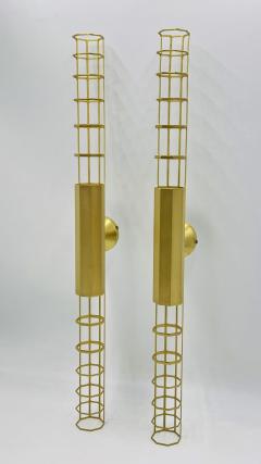  B B Italia Pair Baxter Palomar Brass Sconces by Pietro Russo Italian Modern Lights - 4723601