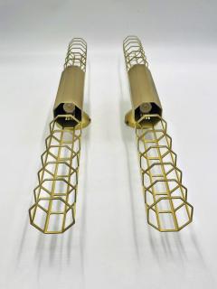  B B Italia Pair Baxter Palomar Brass Sconces by Pietro Russo Italian Modern Lights - 4723604