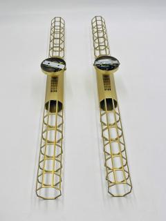  B B Italia Pair Baxter Palomar Brass Sconces by Pietro Russo Italian Modern Lights - 4723606