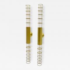  B B Italia Pair Baxter Palomar Brass Sconces by Pietro Russo Italian Modern Lights - 4730149