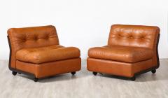  B B Italia Pair of Amanta Leather Lounge Chairs by Mario Bellini for B B Italia - 2919628