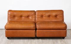  B B Italia Pair of Amanta Leather Lounge Chairs by Mario Bellini for B B Italia - 2919629