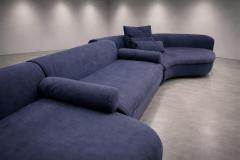  B B Italia Three Piece Piaf Sectional Sofa Made in Italy by Baxter Dark Blue Leather - 4727347