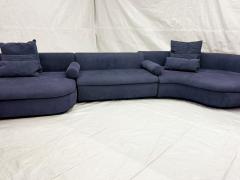  B B Italia Three Piece Piaf Sectional Sofa Made in Italy by Baxter Dark Blue Leather - 4727348