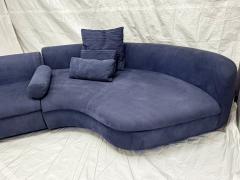  B B Italia Three Piece Piaf Sectional Sofa Made in Italy by Baxter Dark Blue Leather - 4727349