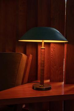  B hlmarks 1940s B hlmarks Brass and Leather Table Lamp - 1819898