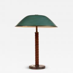  B hlmarks 1940s B hlmarks Brass and Leather Table Lamp - 1819990