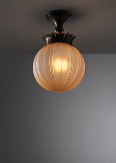  B hlmarks AB Bohlmarks Bohlmarks amber glass and brass Art Deco ceiling lamp - 2929588
