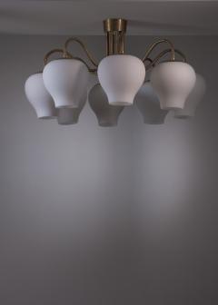  B hlmarks AB Bohlmarks Bohlmarks chandelier in brass with 8 opaline glass shades - 2834003