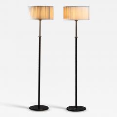  B hlmarks AB Bohlmarks Bohlmarks pair of brass and leather floor lamps - 2225213