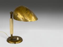  B hlmarks AB Bohlmarks Harald Notini Swedish Modern Patinated Brass Wood Rare Table Lamp 1930s - 4116845