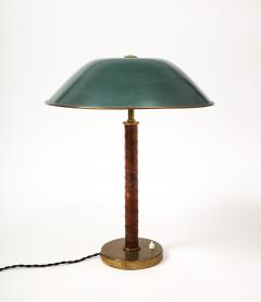  B hlmarks AB Bohlmarks Leather Brass and Lacquer Swedish Grace Table Lamp Bohlmarks Sweden - 3228525