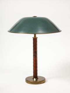 B hlmarks AB Bohlmarks Leather Brass and Lacquer Swedish Grace Table Lamp Bohlmarks Sweden - 3228528