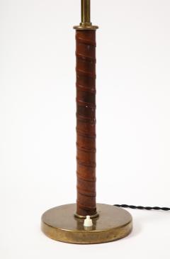  B hlmarks AB Bohlmarks Leather Brass and Lacquer Swedish Grace Table Lamp Bohlmarks Sweden - 3228531