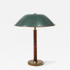  B hlmarks AB Bohlmarks Leather Brass and Lacquer Swedish Grace Table Lamp Bohlmarks Sweden - 3230405