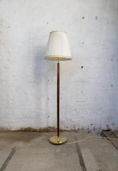  B hlmarks AB Bohlmarks Mid Century Floor Lamp Brass and Polished Wood B hlmarks Sweden 1940s - 2694339