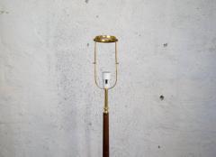  B hlmarks AB Bohlmarks Mid Century Floor Lamp Brass and Polished Wood B hlmarks Sweden 1940s - 2694369