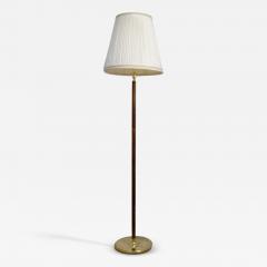  B hlmarks AB Bohlmarks Mid Century Floor Lamp Brass and Polished Wood B hlmarks Sweden 1940s - 2699543