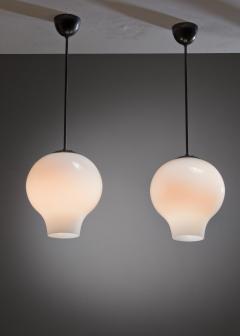  B hlmarks AB Bohlmarks Pair of opaline glass pendant lamps - 3404480